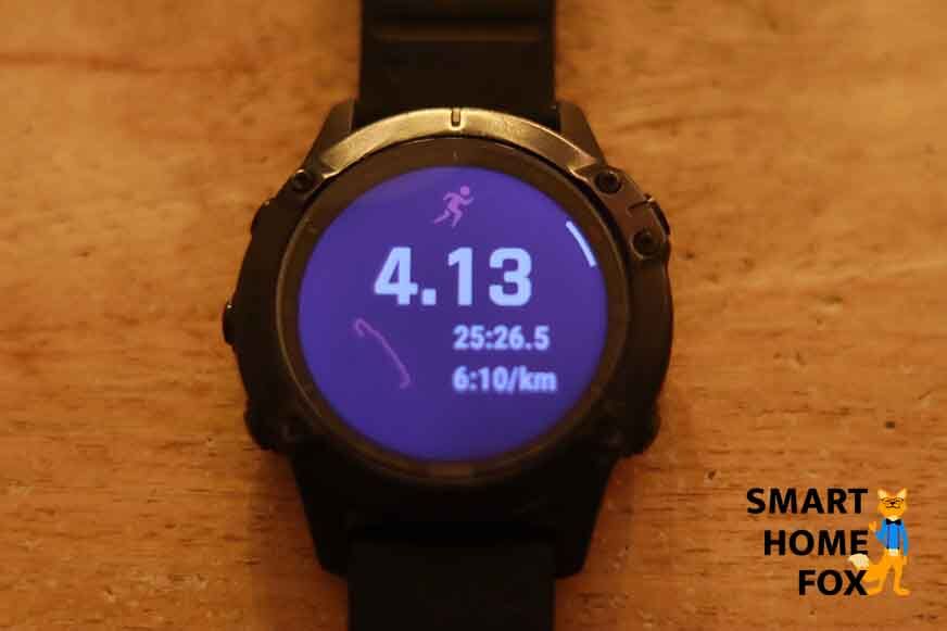 Man sieht die Trainingsdaten auf der Uhr. 